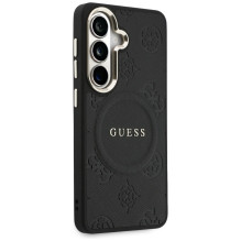 „Guess Saffiano Peony Embossed Ring MagSafe“ dėklas, skirtas „Samsung Galaxy S26+“ – juodas