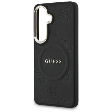 „Guess Saffiano Peony Embossed Ring MagSafe“ dėklas, skirtas „Samsung Galaxy S26+“ – juodas