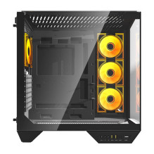 Kompiuterio korpusas - darkFlash DY470 Midi Tower ATX / ITX / µATX, 4 ARGB ventiliatoriai, juodas