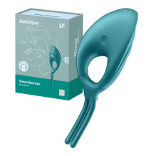 Suaugusiųjų Žaislas - Satisfyer Swordsman Vibrating Ring 12 Vibration Programs Waterproof Green