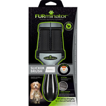 Gyvūnų priežiūros priemonė - FURminator Slicker Brush (small dogs, cats, stainless steel, plastic)