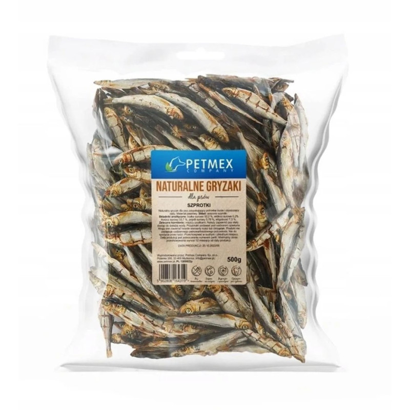 PETMEX Džiovinti šprotai - šunų skanėstai - 500 g