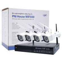 Vaizdo stebėjimo rinkinys PNI House WiFi550 NVR 8 kanalų 1080P ir 4 belaidžiai lauko vaizdo įrašymo įrenginiai 720P, P2P Vaizdo stebėjimo rinkinys PNI House WiFi550 NVR 8 kanalų 1080P ir 4 belaidžiai lauko vaizdo įrašymo įrenginiai 720P, P2P