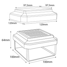 GreenBlue Solar LED Post Light, 100x100mm, Envelope-Shaped Canopy, 3200K, GB128 WW GreenBlue Solar LED Post Light, 100x100mm, Envelope-Shaped Canopy, 3200K, GB128 WW