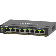 NETGEAR 8 prievadų gigabito eterneto didelės galios „PoE+ Plus“ komutatorius (GS308EPP) valdomas L2 / L3 gigabito eterne