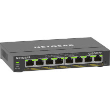 NETGEAR 8 prievadų gigabito eterneto didelės galios „PoE+ Plus“ komutatorius (GS308EPP) valdomas L2 / L3 gigabito eterne
