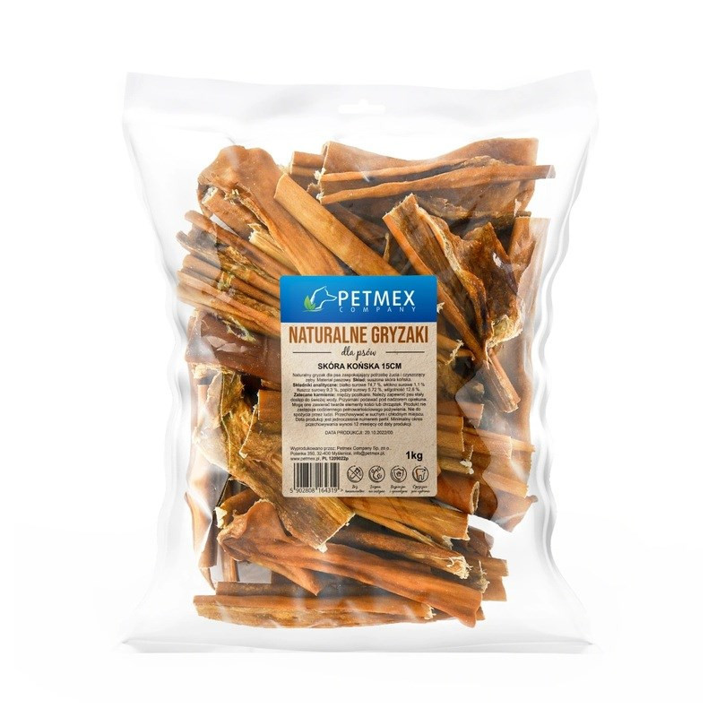 Gyvūnų skanėstai - PETMEX Horse Skin Dog Treats 1kg Hypoallergenic Grain-Free