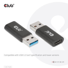 Įvesties / išvesties adapteris USB3.2 į USB-C / M / F CAC-1525 CLUB3D Įvesties / išvesties adapteris USB3.2 į USB-C / M / F CAC-1525 CLUB3D