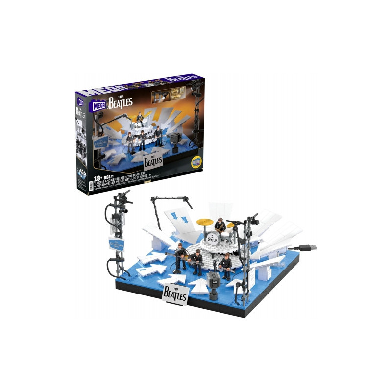 Konstruktorius - Mattel Mega The Beatles Statybų Rinkinys 681 Vnt su LED Šviesomis