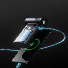 „Jisulife“ nešiojamas ventiliatorius „Ultra2 9000mAh 5 viename“ mini nešiojamas USB ventiliatorius – tamsiai pilkas