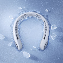 „Jisulife Neck Fan 4“ 5000mAh nešiojamas USB kaklo ventiliatorius – pilkas