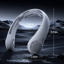 „Jisulife Neck Fan 4“ 5000mAh nešiojamas USB kaklo ventiliatorius – pilkas