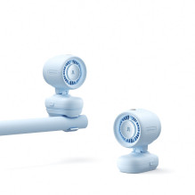 „Jisulife“ vežimėlio ventiliatorius 4, 5000 mAh, mini ventiliatorius vežimėliui su metaliniu spaustuku – mėlynas