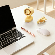 „Jisulife“ vežimėlio ventiliatorius 4, 5000 mAh, mini ventiliatorius vežimėliui su metaliniu spaustuku – geltonas