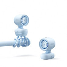 Jisulife Stroller Fan 4 5000mAh Mini Fan for Stroller with Flexible Tripod - Blue