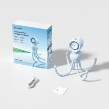 Jisulife Stroller Fan 4 5000mAh Mini Fan for Stroller with Flexible Tripod - Blue