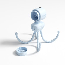 Jisulife Stroller Fan 4 5000mAh Mini Fan for Stroller with Flexible Tripod - Blue