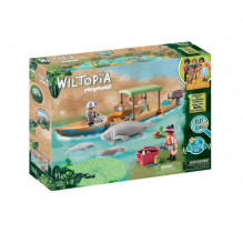 Toy set - Playmobil 71010 Wiltopia Boat Trip to the Manatees (boat, figures, accessories)