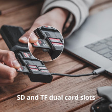 Atminties kortelių dėklas - PGYTECH CreateMate High Speed Card Reader USB 3.1 Black