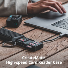 Atminties kortelių dėklas - PGYTECH CreateMate High Speed Card Reader USB 3.1 Black