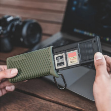 Atminties kortelių dėklas - PGYTECH CFexpress CreateMate Case Type A / SD, didelės spartos, samanų žalia