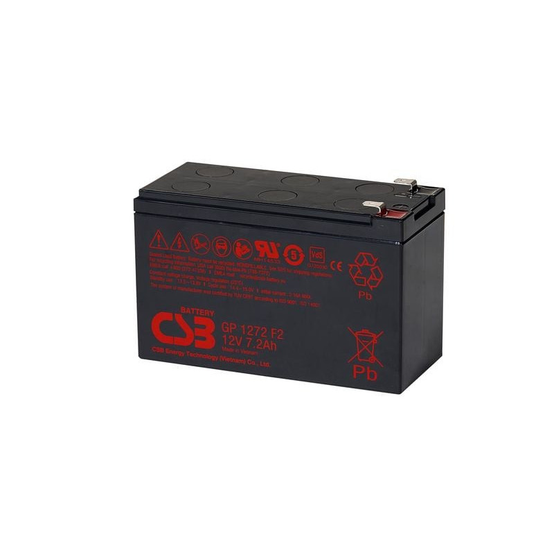 Battery 12V 7.2Ah F2 (6.3mm) AGM VRLA CSB (GP1272 F2)