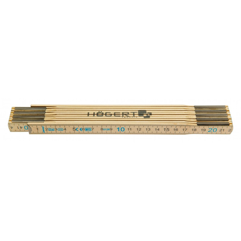 Wooden tape measure HOGERT HT4M262 (2m x 16mm)