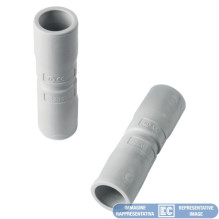 Straight connection Elettrocanali EC74025 (D25, grey (RAL7035), with flared end, halogen-free)