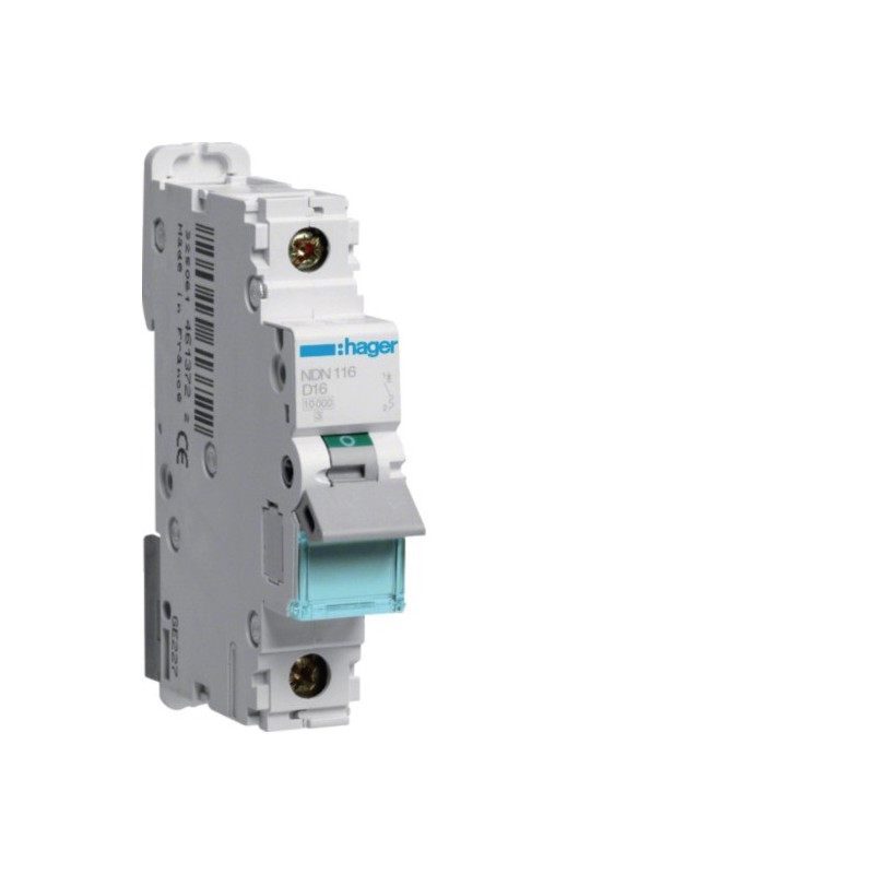 Automatinis jungiklis Hager NDN116 (1P, 16A, D, 10kA, 400V)