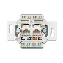 Computer socket JUNG EPUAE8-8UPOK6US (CAT 6, 2xRJ45)