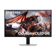 Monitorius, SAMSUNG, 32 colių, žaidimų / išmanusis / 4K, skydelis OLED, 3840x2160, 16:9, 0,03 ms, garsiakalbiai, pasukam