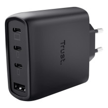 MOBILE CHARGER WALL MAXO 65W / 4-PORT GAN BLACK 26067 TRUST