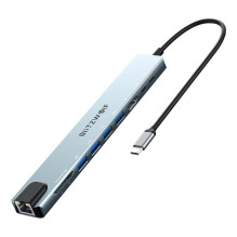 Dokavimo stotis - Blitzwolf BW-TH5 10-in-1 USB-C Hub 4K Sidabrinė