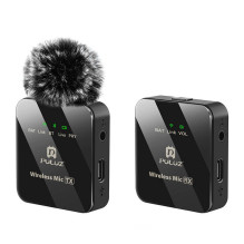 Mikrofonas - Puluz Wireless Lavalier TX+RX 10h Battery Bluetooth Black