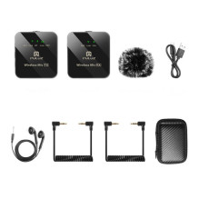 Mikrofonas - Puluz Wireless Lavalier TX+RX 10h Battery Bluetooth Black