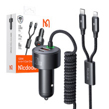 Car Charger - Mcdodo CC-0370 120W USB-C Lightning Twisted Cables