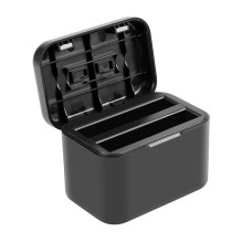 Įkrovimo dėklas - Puluz Insta360 X4 Dual Battery Charger, Memory Card Storage, Juoda