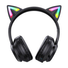 Belaidės ausinės - ONIKUMA B90 Bluetooth 5.0, integruotas mikrofonas, RGB kačių ausys, juoda