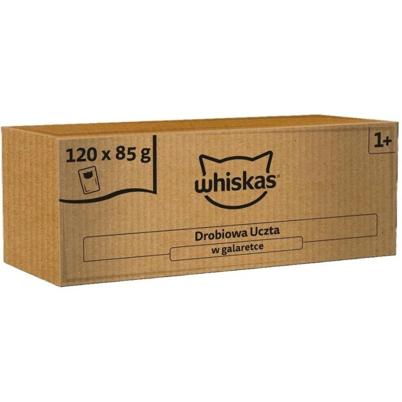 WHISKAS Feast in Jelly paukštienos sausas kačių ėdalas, 120 x 85 g