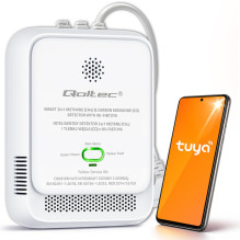 Certified natural gas and carbon monoxide (CO) detector, Tuya, Wi-Fi, 85dB alarm, LED