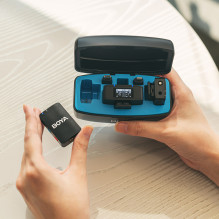 Mikrofony krawatowe BOYA BOYAMIC 2-02 bezprzewodowe 2.4 GHz - czarne