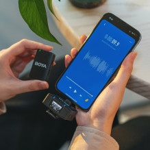 Mikrofoninis krawatowe BOYA BOYAMIC 2-02 be przewodowe 2,4 GHz - czarne