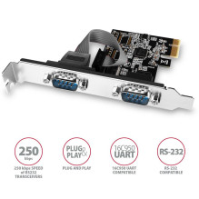 NET CARD PCIE 2PORT 250KBPS / SPLP PCEA-S2N AXAGON