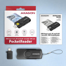 CARD READER USB-C+USB2.0 4SLOT / SMARTCARD CRE-SMP2A AXAGON