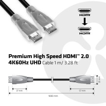 HDMI KABELIS Į HDMI 1M / M / M CAC-1311 CLUB3D
