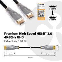 KABELIS HDMI 3M / PREMIUM CAC-1310 CLUB3D KABELIS HDMI 3M / PREMIUM CAC-1310 CLUB3D