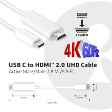 CABLE USB-C TO HDMI 1.8M / M / M CAC-1514 CLUB3D