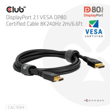 CABLE DP TO DP 2M / CAC-1094 CLUB3D