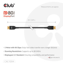 DP Į DP KABELIS 2M / CAC-1094 CLUB3D