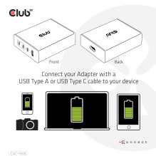 MOBILUSIS KELIONINIS ĮKROVIKLIS USB-C / 132W GAN CAC-1906 CLUB3D